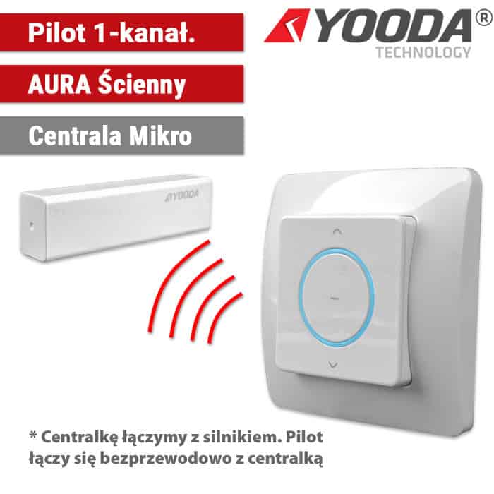 Pilot ścienny AURA 1-kanałowy + Centrala Mikro