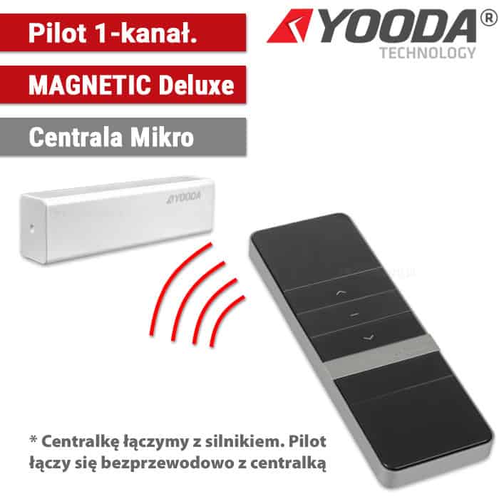 Pilot MAGNETIC DELUXE 1-kanałowy czarny + Centrala Mikro