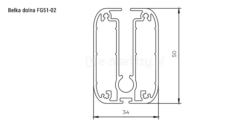 Prowadnica Ziiip – belka dolna FG51-02