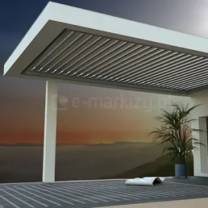 Moduł Dachowy SB 400 R z kompletną ramą z obracanymi lamelami bioklimatycznymi do montażu na pergoli