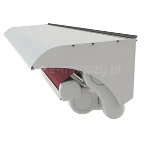 Częściowy aluminiowy daszek ochronny nad markizę o wymiarze 32cm