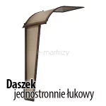 Daszek nad drzwi z poliwęglanu - zaokrąglony w jedną stronę