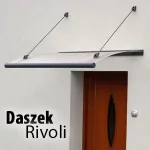 Daszek nad drzwi z akrylu - zaokrąglony do przodu na odciągach