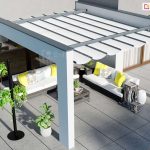 Daszek międzyścienny z rozwijaną tkaniną costa, pergole na wymiar, zadaszenia pergolowe wycena