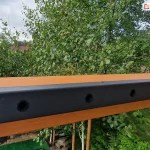 Listwa montażowa stanowiąca bazę dla lameli dachu SB400MD na konstrukcji pergoli drewnianej