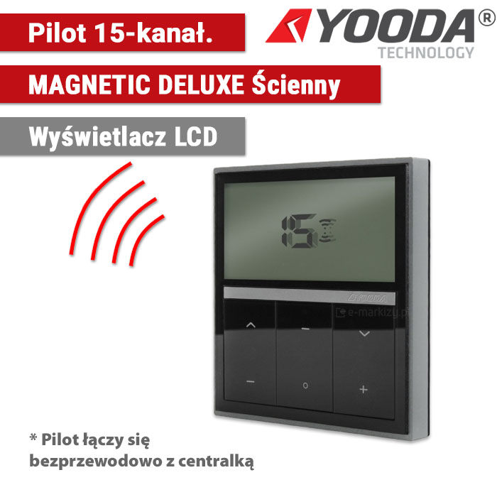 Pilot ścienny MAGNETIC DeLuxe 15-kanałowy 1711715B czarny