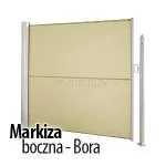 Rozwijana wertykalnie markiza tkaninowa Bora Selt parawan na taras z tkaniną ecru