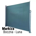 Rozwijana markiza boczna Luna typu parawan tarasowy z ciemną tkaniną
