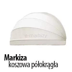 Biała markiza półokrągła koszowa