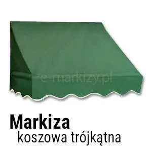 Zielona markiza koszowa w kształcie trójkąta
