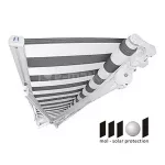 Szara duża markiza tarasowa w pasy Forte firmy Mol