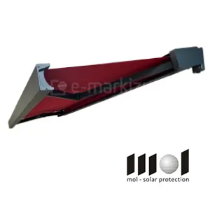 Nowoczesna markiza Quadra Mol w prostokątnej kubistycznej kasecie w kolorze grafit