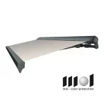 Grafitowa markiza tarasowa Tremolo firmy mol w półokrągłej kasecie