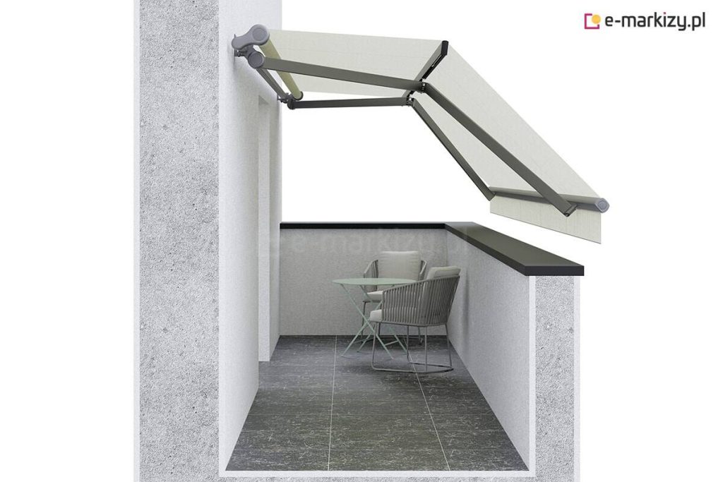 Rozłożona markiza dwustopniowa chroni także od frontu