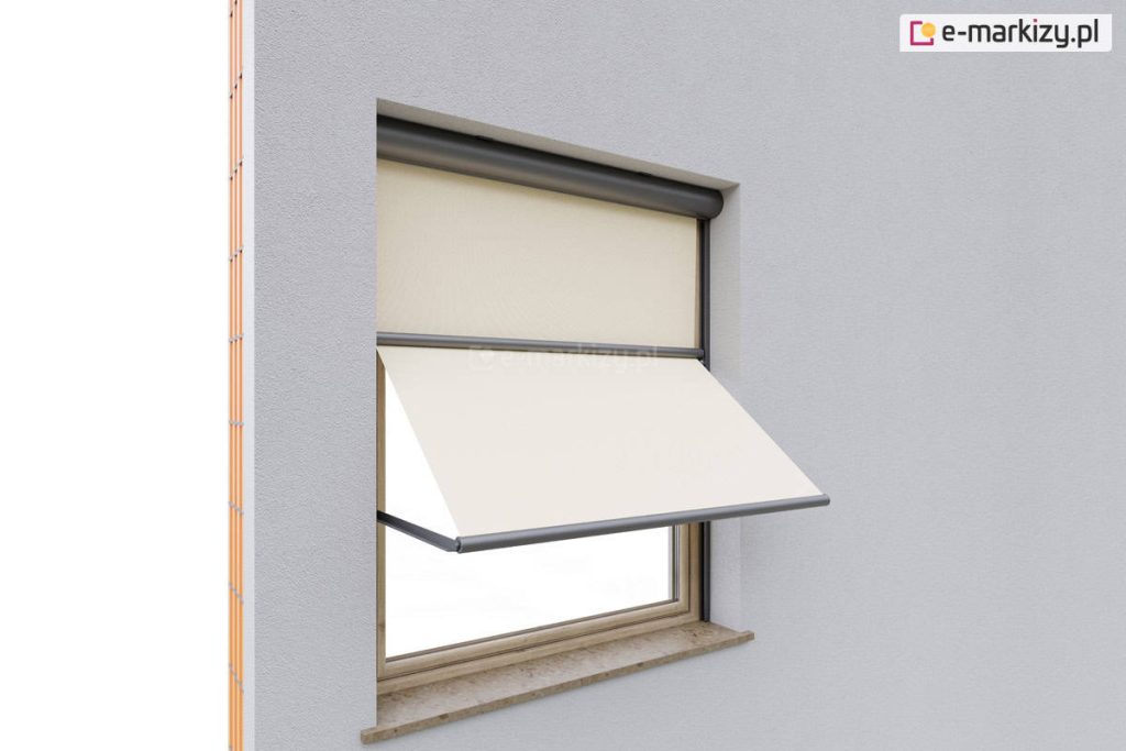 Markizoleta 103 selt, sposób montażu rolet markizowych, roleta markizowa przykład montażu