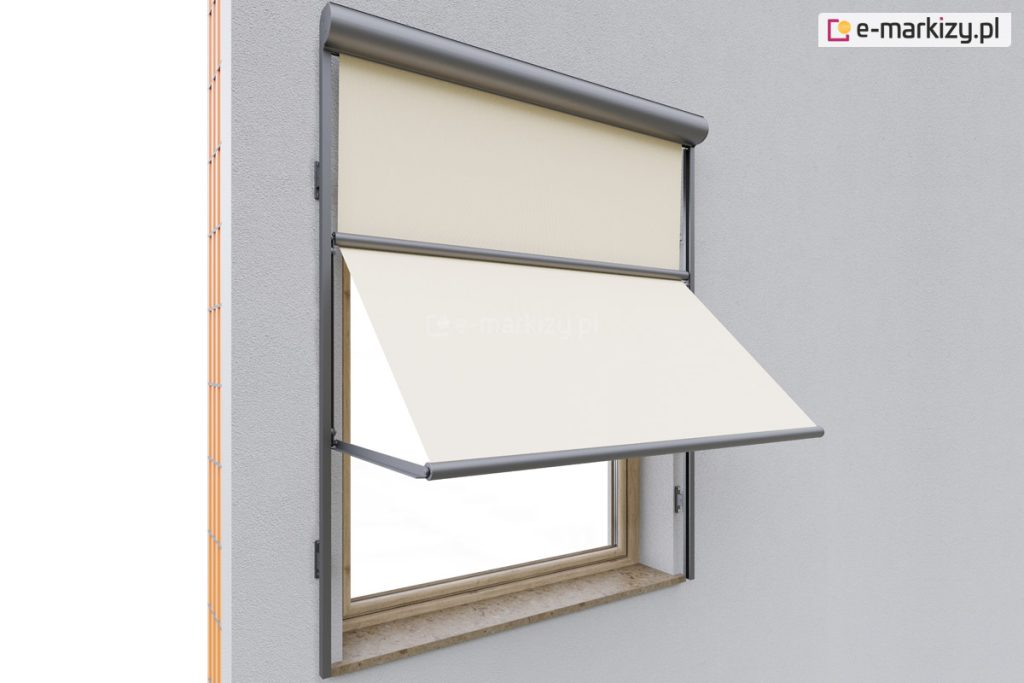 Markizoleta 103 selt, sposób montażu rolet markizowych, roleta markizowa przykład montażu