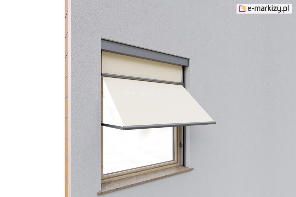 Markizoleta 120 selt, sposób montażu rolety markizowej, rolety markizowe przykład montażu