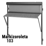 Roleta markizowa 103 screen z wysuwanymi ramionami na prowadnicach aluminiowych