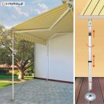 Montaż podpór markizowych mol, wkręcanie podpory teleskopowej markizy