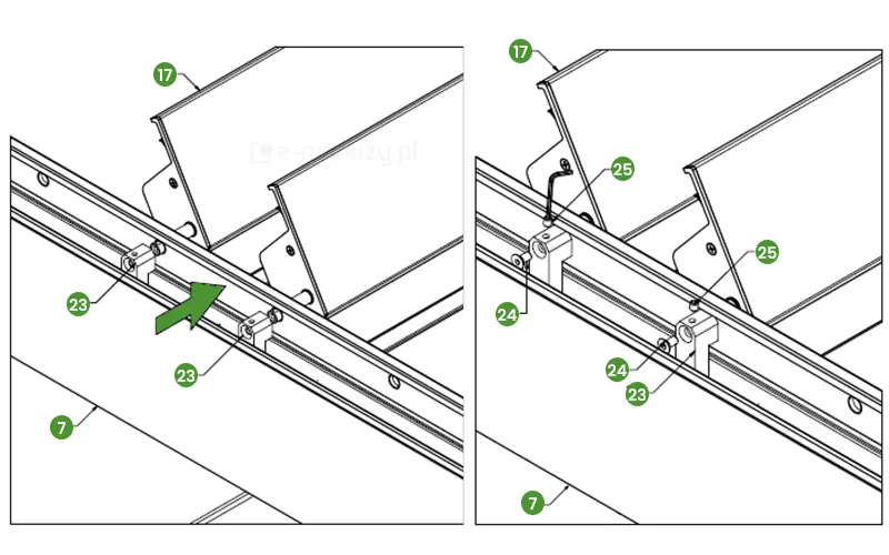 Rysunek techniczny o charakterze projektowym przedstawia szczegółowe zestawienie trzech kluczowych profili aluminiowych wchodzących w skład systemu pergoli SB350 Selt, przedstawionych w przekroju poprzecznym wraz z naniesionym wymiarowaniem w milimetrach. Pierwszy schemat od lewej, zatytułowany „Profil słupa (podpory)”, ukazuje kwadratowy przekrój o wymiarach zewnętrznych 130 na 130 milimetrów, charakteryzujący się wewnętrznymi wzmocnieniami narożnymi oraz zróżnicowaną grubością ścianek wynoszącą od 2,5 milimetra do 3,5 milimetra. Środkowa część rysunku pod nazwą „Profil belki” prezentuje wysoki, prostokątny profil o wysokości 165 milimetrów i szerokości 85 milimetrów, który posiada wewnętrzne przegrody konstrukcyjne o grubości 2,5 milimetra oraz dolną komorę rynnową o wysokości 44 milimetrów. Ostatni schemat po prawej stronie, opisany jako „Profil pióra/lamela”, ilustruje aerodynamiczny kształt elementu dachowego o całkowitej szerokości 195 milimetrów i wysokości 27,5 milimetra, z widocznym wewnętrznym użebrowaniem o grubości 2 milimetrów oraz systemem montażowym o wysokości 19 milimetrów. Cała dokumentacja jest sporządzona w czytelnej formie czarnych obrysów na białym tle, co pozwala na precyzyjną identyfikację grubości ścianek, promieni gięcia oraz komorowej budowy poszczególnych elementów konstrukcyjnych pergoli.