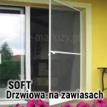 Moskitiera na zawiasach Soft Mol na drzwi - Otwierana siatka przeciw owadom na balkon i taras