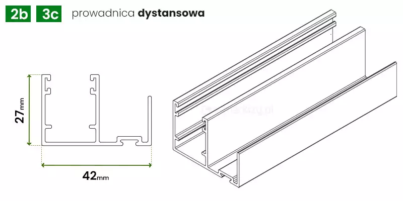 Prowadnica boczna dystansowa