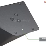 Widok na kasetę markizy bocznej Bora w kolorze srebrzysty grafit. Widoczne mocowania rury nawojowej w centralnej części pokrywy oraz mocowania pozostałych elementów kasety na brzegach pokrywy. w prawym dolnym rogu napis na szarym tle "niewielka kaseta (138x120mm)".