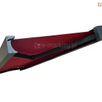 Umieszczona na białym tle markiza Quadra MOL z czarną konstrukcją i czerwonym poszyciem. Charakterystyczna kaseta po zamknięciu markizy tworzy nowoczesną, spójną osłonę o kubicznym kształcie.