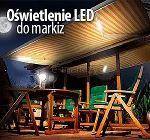 Ledowe taśmy oświetleniowe do markiz w kolorze ciepłym lub zimnym przyklejna na ramiona