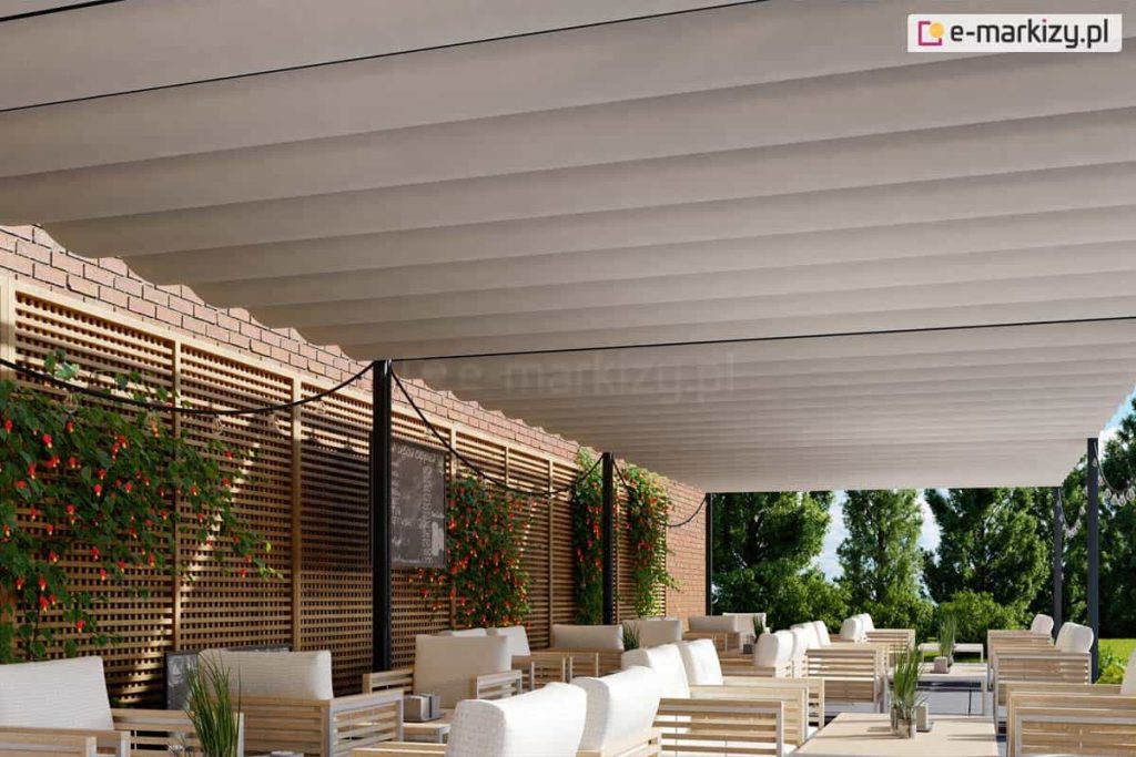 Pergola elektryczna costa corner, pergola elektryczna z tkaniną