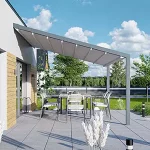 Pergola Tarasola Light z rozwijanym dachem tkaninowym w wersji montowanej do ściany