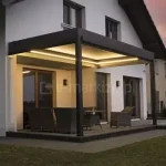 Pergola SB 400 z otwieranym dachem lamelowym w wersji montowanej do ściany