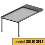 Pergola Solid z rozwijanym dachem tkaninowym w wersji montowanej do ściany