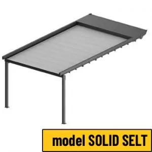 Pergola Solid z rozwijanym dachem tkaninowym w wersji montowanej do ściany