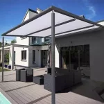 Pergola V ziiip z rozwijanym dachem tkaninowym w wersji montowanej do ściany
