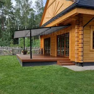 Pergola Vera Sola z rozwijanym dachem tkaninowym w wersji montowanej do ściany