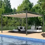 Pergola Dragon z dachem tkaninowym sterowanym ręcznie w wersji wolnostojącej