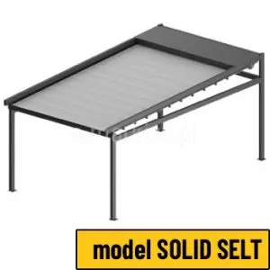 Pergola Solid z rozwijanym dachem tkaninowym w wersji wolnostojącej