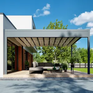 Pergole Tarasowe Wolnostojące z Dachem Tkaninowym