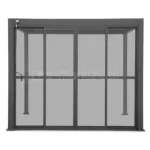 Zabudowa pergoli tarasowej Gloria za pomocą poliwęglanowych drzwi tarasowych