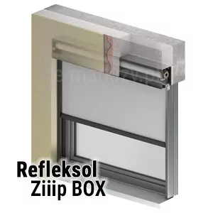 Roleta screen Podtynkowy Refleksol Box Ziiip w kasecie ochronnej i prowadnicami zip
