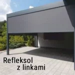 Roleta refleksol screen z prowadnicami linkowymi do pergoli