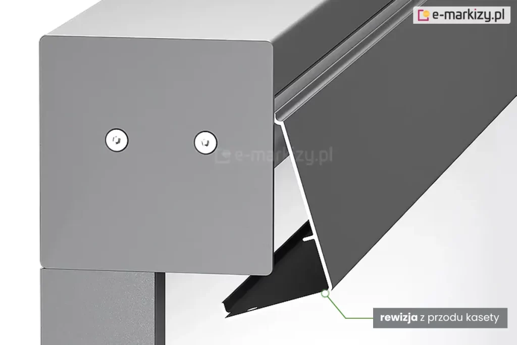 Kaseta systemu osłonowego Refleksol Ziiip 120 firmy Selt posiada rewizję od frontu kasety