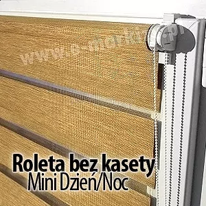 Mała roletka okienna z podwójnym materiałem dzień/noc