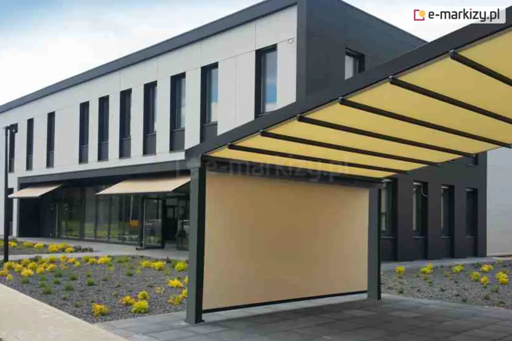 Roleta kasetowa zip 78 mol tworząca ścianę zadaszenia