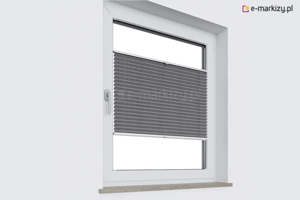 Roleta plisowana umożliwia częściowe zasłonięcie okna w różnych jego częściach dzięki prowadnicą sznurkowym