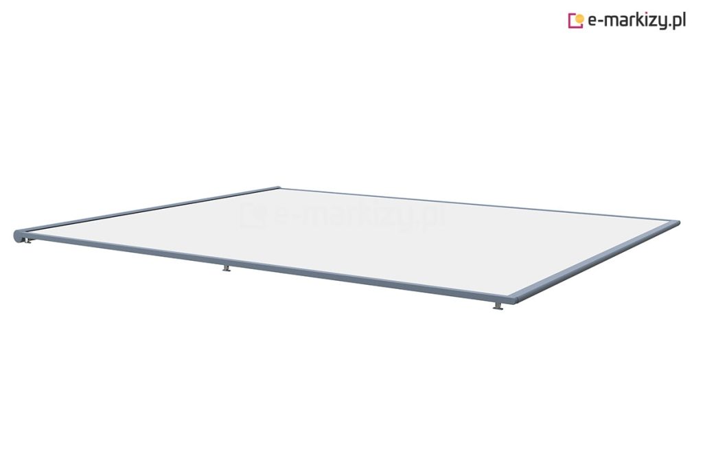 Wysokiej jakości osłona przed słońcem na tarasie z owalną kasetą oraz prowadnicami