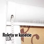 Roleta wewnętrzna tkaninowa w półokrągłej kasetce i prowadnicami płaskimi