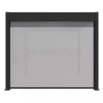 Frontowa lub boczna roleta przeciwsłoneczna typu refleksol z przezierną tkaniną do pergol tarasowych Marlo i Rubio w wersji ręcznej i elektrycznej