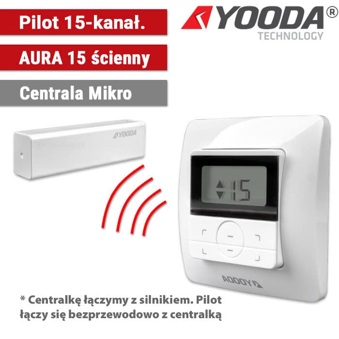 Pilot ścienny AURA 15-kanałowy + Centrala Mikro